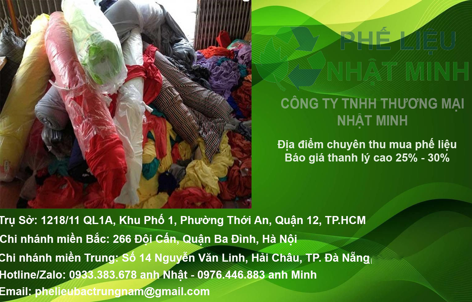 Cơ sở thu mua phế liệu sắt, đồng, nhôm, inox, nhựa KCN Giang Điền